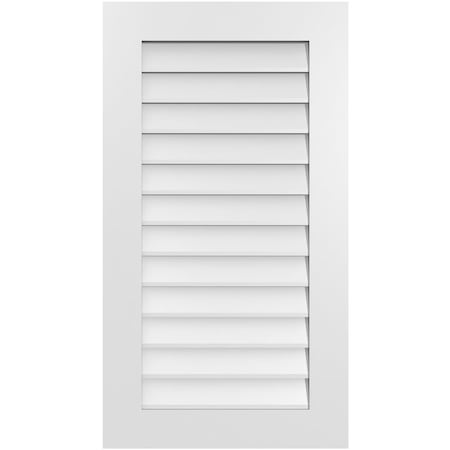 Ekena Millwork Vertical Surface Mount PVC Gable Vent: Non-Functional, w/ 3-1/2"W x 1"P Standard Frame, 22"W x 40"H GVPVE22X4001SN
